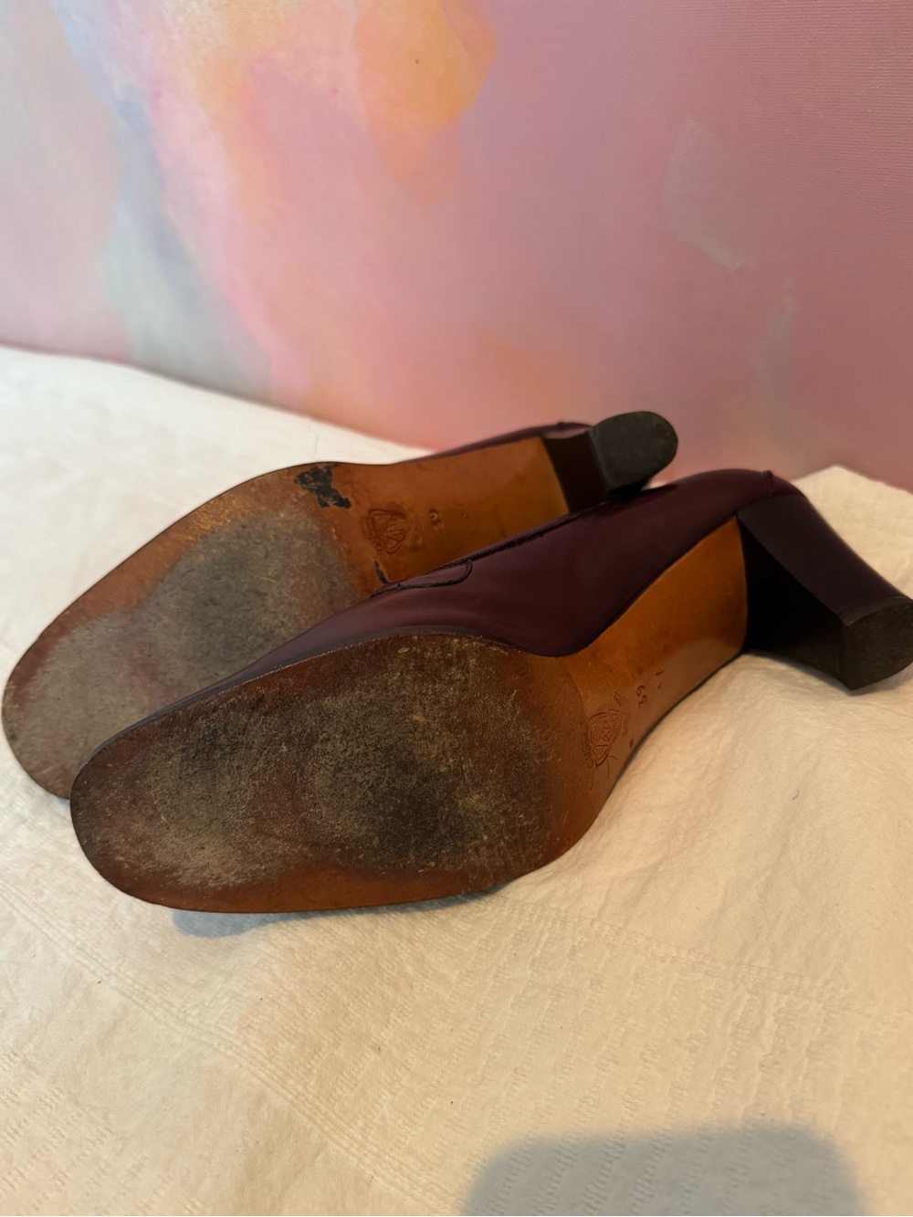 Vintage Gucci Burgundy Leather Block Heel Loafer - Picture 6 of 6